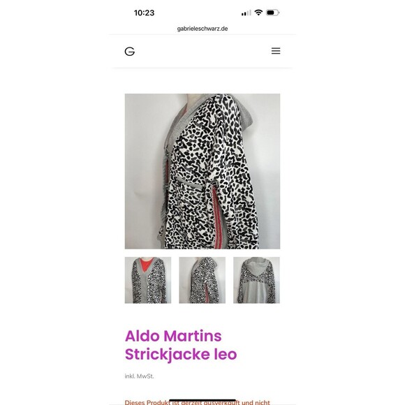 Aldo Martins Cardigan Sz 10 Animal Print Snaps Pockets Hooded Designer Spain - Picture 2 of 16